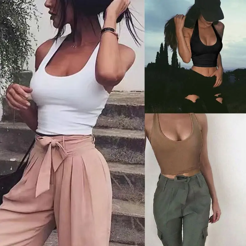 Womens Sexy Halter Neck Sleeveless Crop Top Summer Low Cut O-Neck Backless Cami Short Slim Vest Y2k Top
Womens Sexy Halter Neck Sleeveless Crop Top Summer Low Cut O-Neck Backless Cami Short Slim Vest Y2k Top