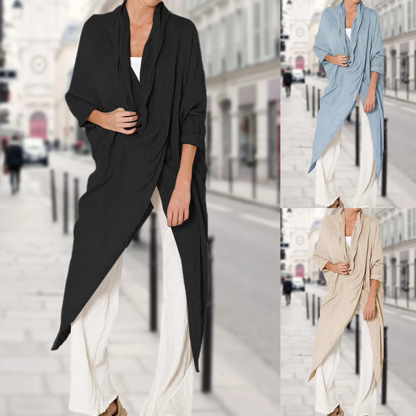Pleated T-Shirt Coat Cotton Front Open Cardigan Long Sleeve Women Wrinkle Long Coat Top Solid Color Asymmetric Vacation Outfit
Pleated T-Shirt Coat Cotton Front Open Cardigan Long Sleeve Women Wrinkle Long Coat Top Solid Color Asymmetric Vacation Outfit