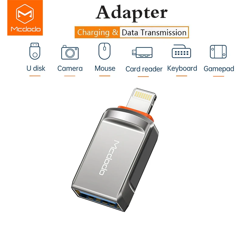 

Mcdodo OTG Adapte USB 3.0 To Type C Lightning For iPhone 14 13 12 11 Pro Max Xs Xr X 8 Huawei Reader SD Card U Disk Card Reader