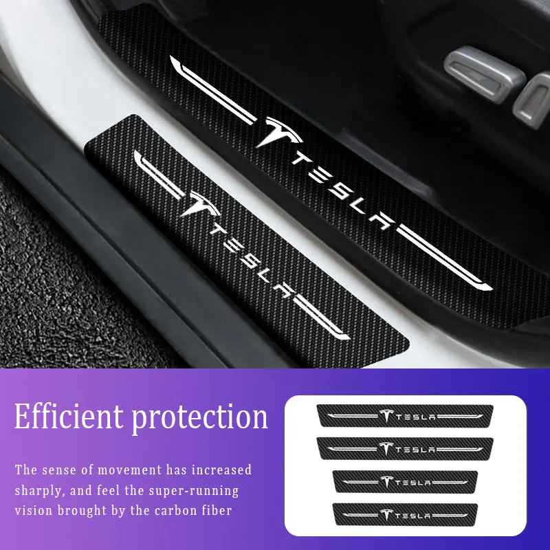 4x Sill Protector Stickers Scuff Plate Carbon Fiber For Tesla Logo Anti Scratch Stickers Car Door Thresh
4x Sill Protector Stickers Scuff Plate Carbon Fiber For Tesla Logo Anti Scratch Stickers Car Door Thresh