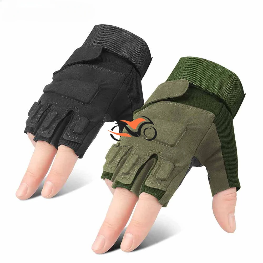 

Basic Hand Protection Motorcycle Gloves Biker Riding Green Summer Fingerless Gloves CS Army Shooting Yoga Fishing Running Gloves