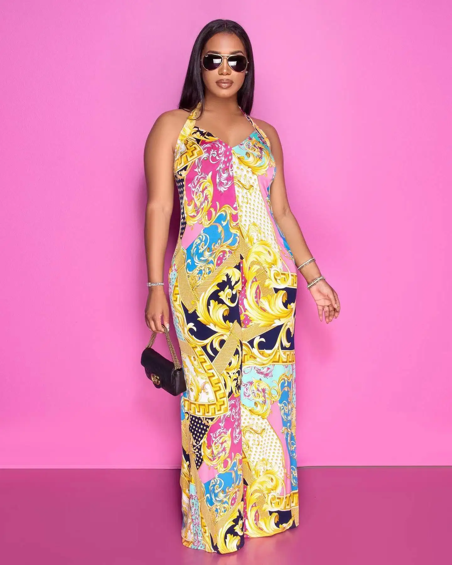 Spring/Summer Sleeveless Sexy Backless Paper-Cut Bandage Jumpsuit Women Casual Print Decorative Body Tie Club Party Tooling
Spring/Summer Sleeveless Sexy Backless Paper-Cut Bandage Jumpsuit Women Casual Print Decorative Body Tie Club Party Tooling