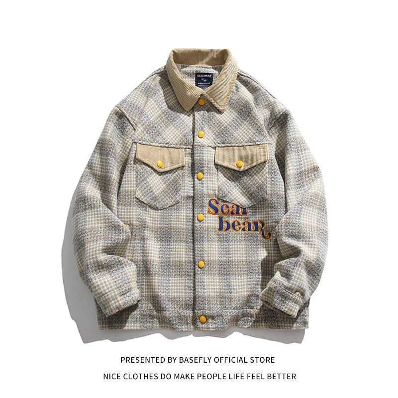 New Arrival Retro Vintage Pockets Embroidery Plaid College Student Men Baseball Bomber Jacket Unisex Women Varsity Coat Casual
New Arrival Retro Vintage Pockets Embroidery Plaid College Student Men Baseball Bomber Jacket Unisex Women Varsity Coat Casual
