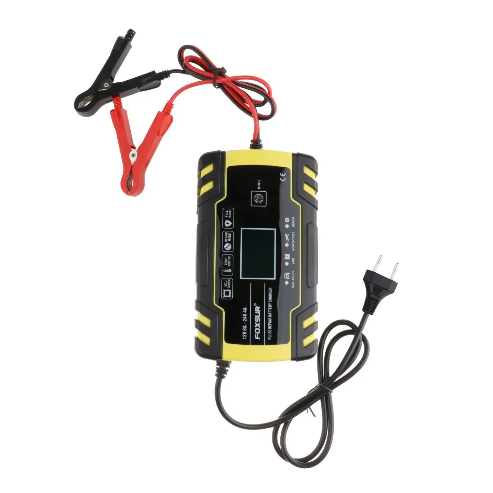 Smart Car Battery Charger 24V 4A Repair Emergency Automatic Charging Batteries with Cable Clamps LCD Display EU
Smart Car Battery Charger 24V 4A Repair Emergency Automatic Charging Batteries with Cable Clamps LCD Display EU