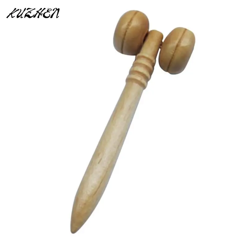 

10.5CM Wooden Eye Face Roller Health Care Massager Primary Wood Color Relaxing Neck Chin Slimming Face-lift Massage Tool