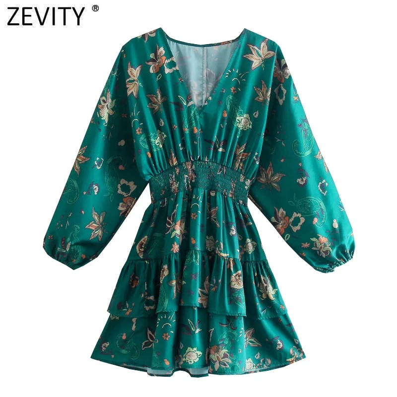 ZEVITY Women Sweet Cascading Ruffles Totem Floral Print Satin Mini Dress Female Chic V Neck Elastic Waist A Line Vestidos DS8988
ZEVITY Women Sweet Cascading Ruffles Totem Floral Print Satin Mini Dress Female Chic V Neck Elastic Waist A Line Vestidos DS8988