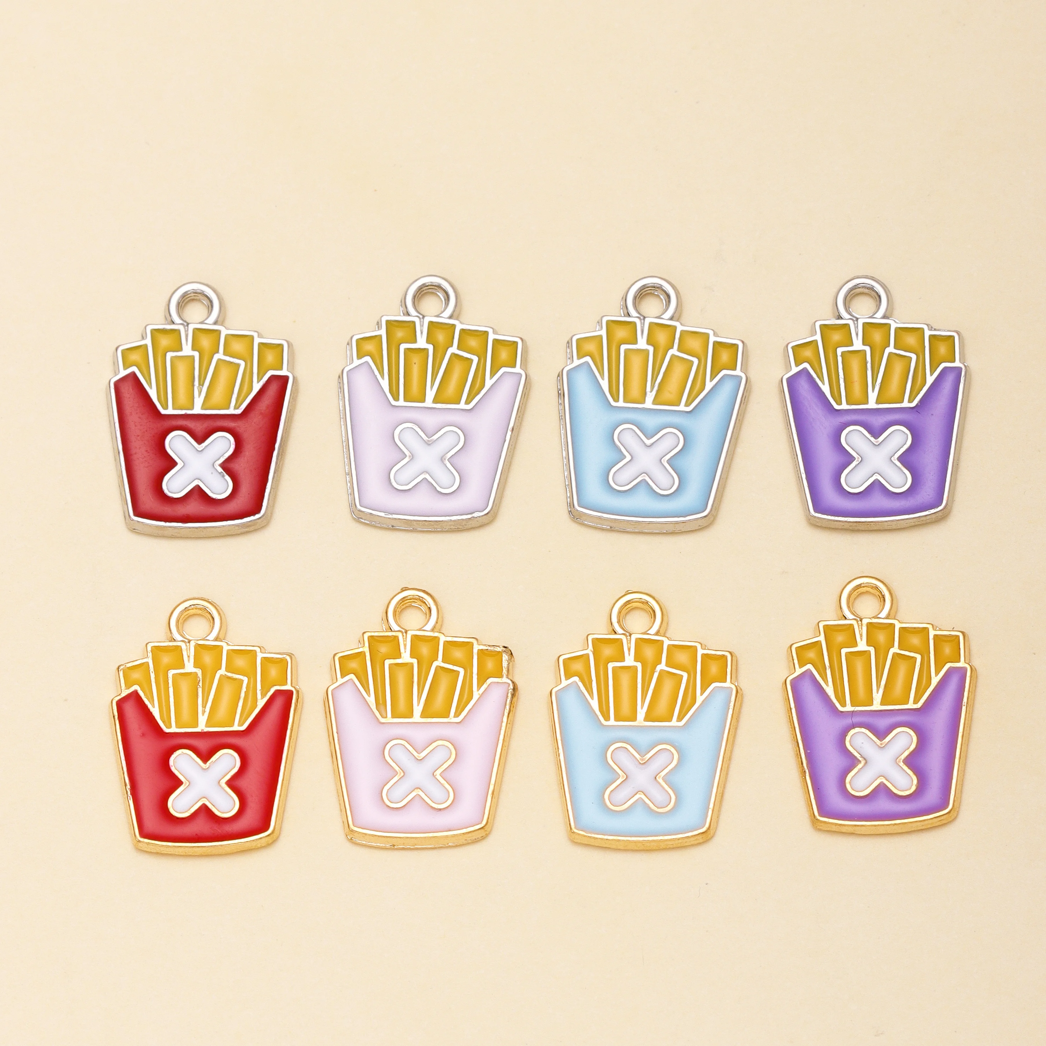12Pcs 13*18mm Cartoon Enamel Charm French Fries Food Pendant For DIY Cute Earrings Bracelet Keychain Jewelry Making Accessories
12Pcs 13*18mm Cartoon Enamel Charm French Fries Food Pendant For DIY Cute Earrings Bracelet Keychain Jewelry Making Accessories