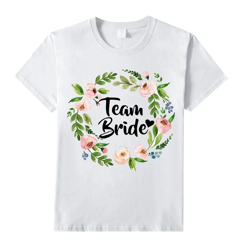 Team Bride Cotton Wreath Short T-shirt Romantic Wedding Mr&Mrs Love Wedding Party Decor For Weddings Bridal Shower Supplies
Team Bride Cotton Wreath Short T-shirt Romantic Wedding Mr&Mrs Love Wedding Party Decor For Weddings Bridal Shower Supplies