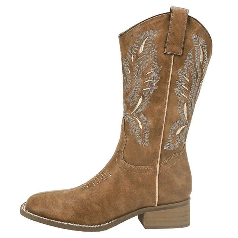 Fashion Women Western Cowboy Mid-calf Boots Woman Square Toe Embroidery Retro Low Heels Shoes Ladies Rome Platform party Botas
Fashion Women Western Cowboy Mid-calf Boots Woman Square Toe Embroidery Retro Low Heels Shoes Ladies Rome Platform party Botas