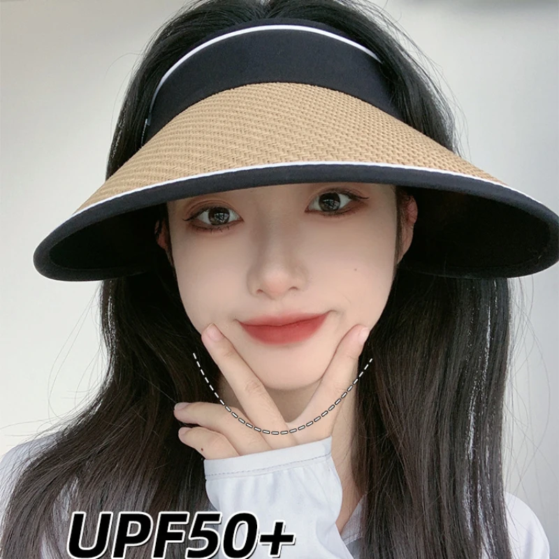 Women's Empty Top Hat Summer Quick-dry UV Protection Large Brim Fashion Sunshade Hat Versatile Lafite Grass Tennis Running Cap
Women's Empty Top Hat Summer Quick-dry UV Protection Large Brim Fashion Sunshade Hat Versatile Lafite Grass Tennis Running Cap