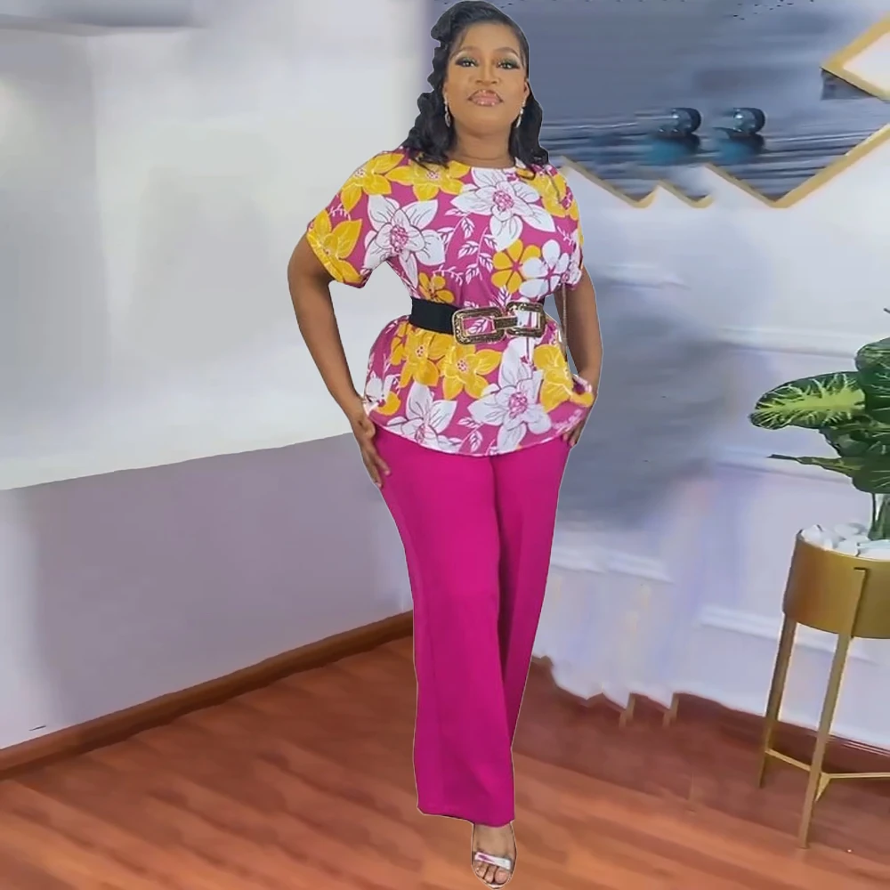 MD African Floral Print Tops Pants 2 Piece Set Plus Size Women Clothing Short Sleeve Blouse Long Trouser Suit Ankara Outfits
MD African Floral Print Tops Pants 2 Piece Set Plus Size Women Clothing Short Sleeve Blouse Long Trouser Suit Ankara Outfits