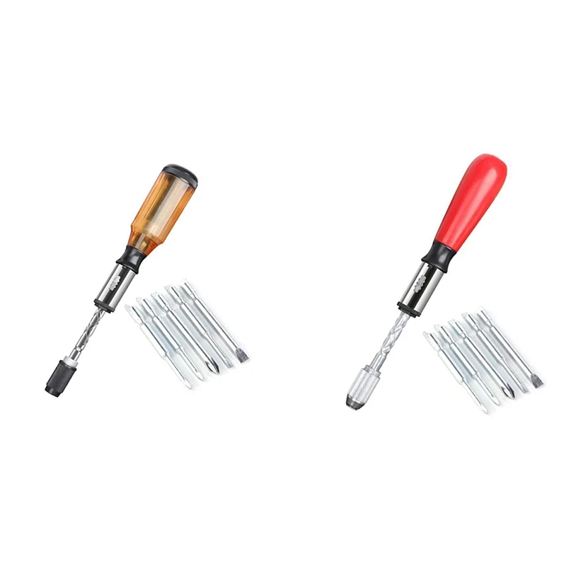 Набор отверток с храповым механизмом и нажимным захватом, 5 в 1 
Набор отверток с храповым механизмом и нажимным захватом, 5 в 1