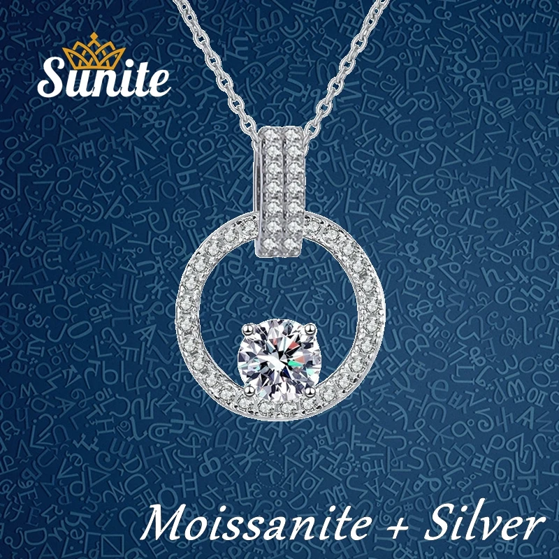 Sunite 1.0ct Moissanite Diamond Lock Round Necklace Pendant For Women Girls Gold Plated 925 Sterling Silver Free Shipping Gift
Sunite 1.0ct Moissanite Diamond Lock Round Necklace Pendant For Women Girls Gold Plated 925 Sterling Silver Free Shipping Gift