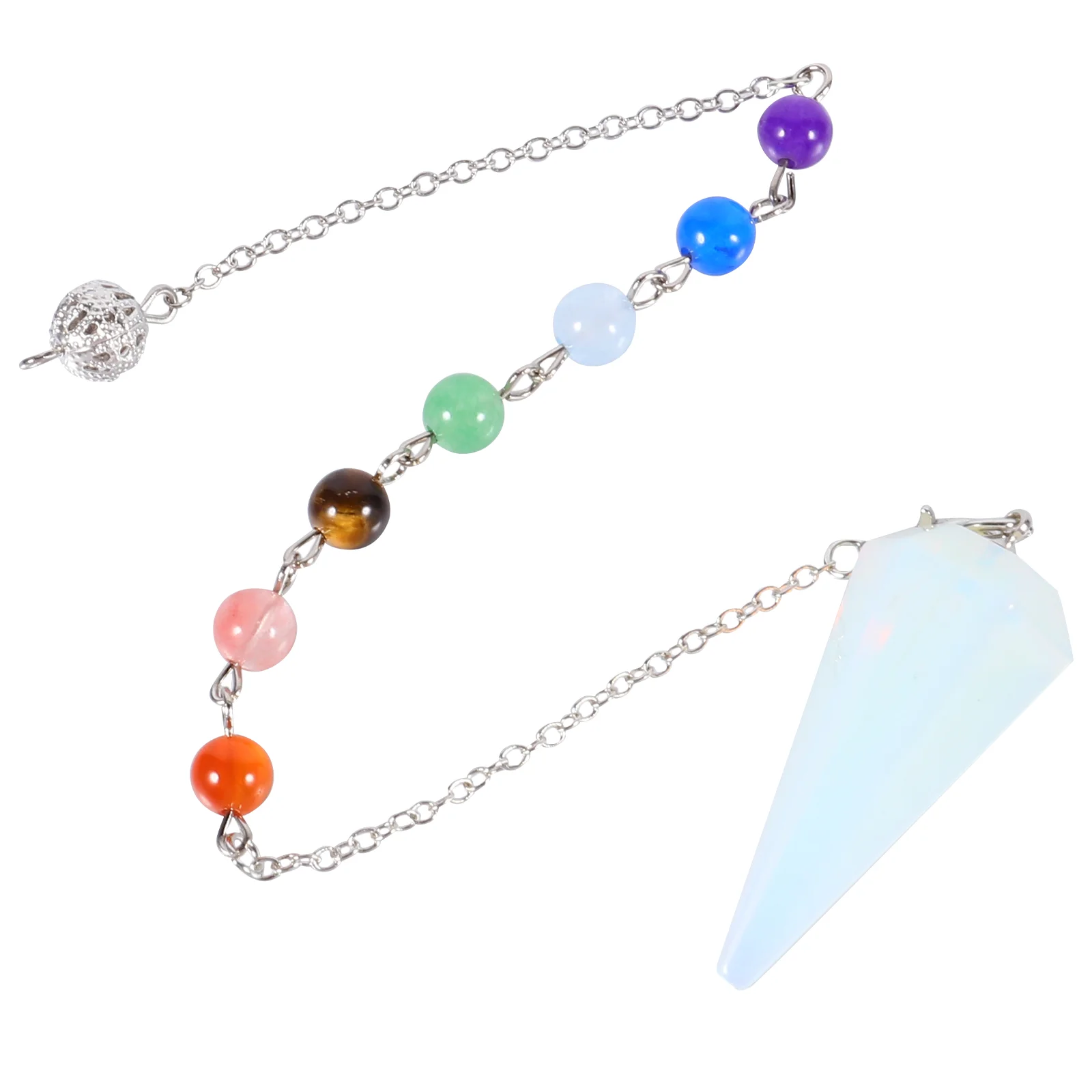 

Hexagonal Cone Pendant Bead Necklace Delicate Crystal Pendulum DIY Jewelry Taper