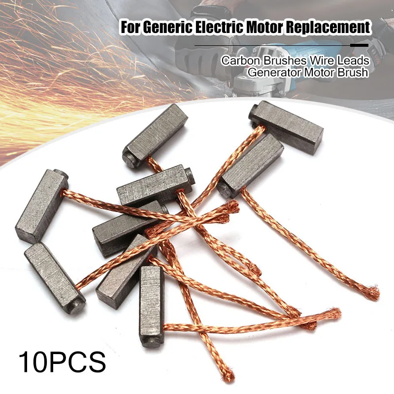 10pcs/Set 5mm x 6mm x 14mm Carbon Brushes Wire Leads Generator Motor Brush For Generic Electric Motor Replacement
10pcs/Set 5mm x 6mm x 14mm Carbon Brushes Wire Leads Generator Motor Brush For Generic Electric Motor Replacement