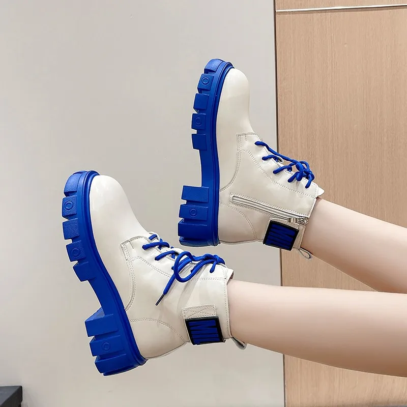 2022 Autumn Winter Genuine Leather Platform Heels Designer Boots Women 2022 Winter Woman Booties Ankle Boots Female Blue Shoes
2022 Autumn Winter Genuine Leather Platform Heels Designer Boots Women 2022 Winter Woman Booties Ankle Boots Female Blue Shoes