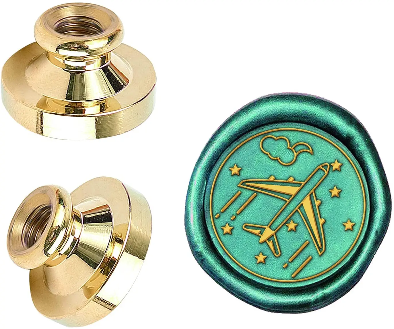 Wax Seal Stamp Head 0.98" Aircraft Pattern Removable Brass Sealing Wax Stamp Head Personality for Envelope Decoration Wedding
Wax Seal Stamp Head 0.98" Aircraft Pattern Removable Brass Sealing Wax Stamp Head Personality for Envelope Decoration Wedding
