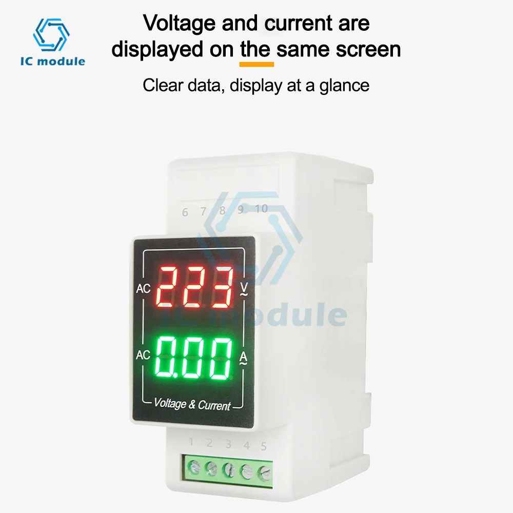 Rail-Type Three-Digit Led Digital Display Ac Voltage Ammeter Ac380V Single-Phase 220V Dual Display
Rail-Type Three-Digit Led Digital Display Ac Voltage Ammeter Ac380V Single-Phase 220V Dual Display