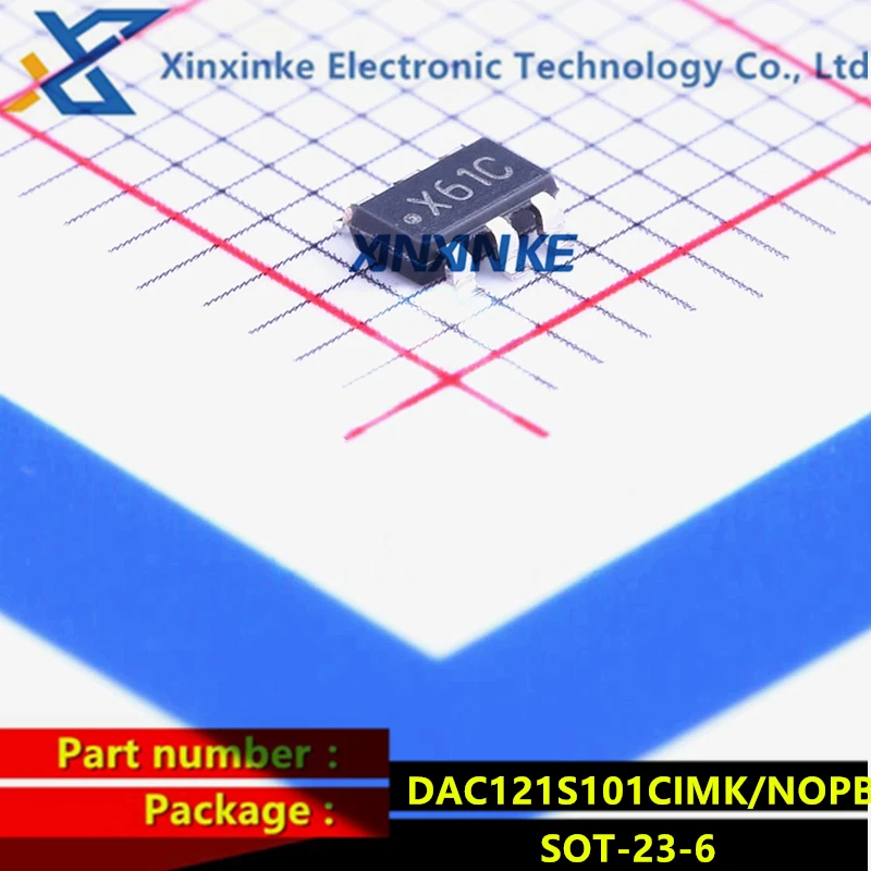 

DAC121S101CIMK/NOPB X61C SOT-23-6 Digital to Analog Converters - DAC 12B MICRO PWR,RRO DAC Data Converter ICs Brand New Original