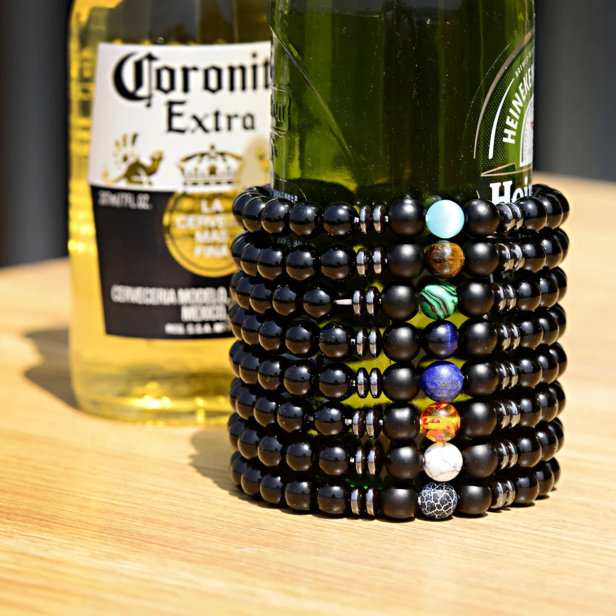 

Tiger Eye Opal Bracelet 8mm Natural Lava Stone Black Matte Beaded Bracelet Yoga Healing Beads Bangle Charm Jewelry For Women Men