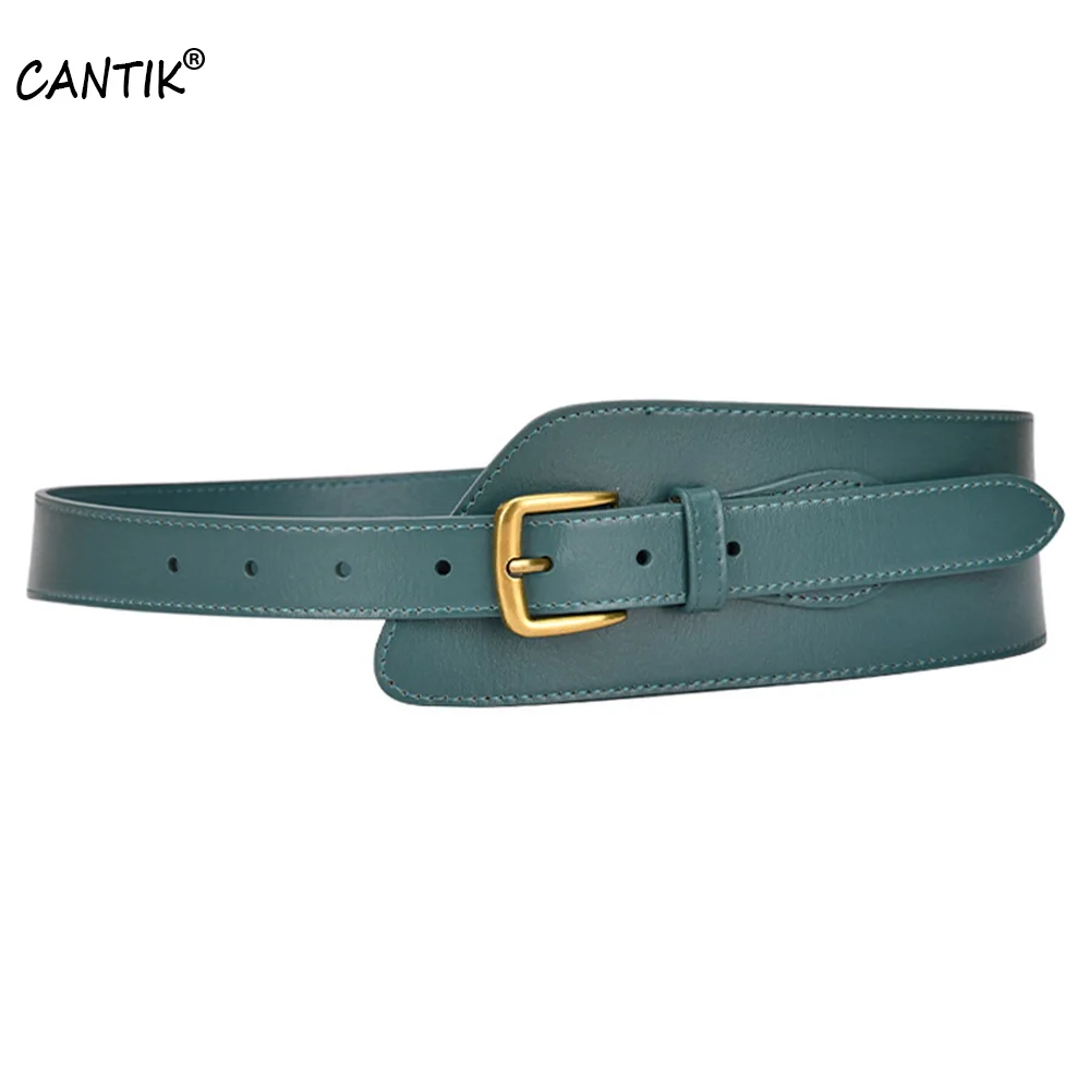 

CANTIK 2022 New Design High Grade Quality Cowhide Leather Female Fashion Design Wide Waistband Decorative Belt for Women CAK009