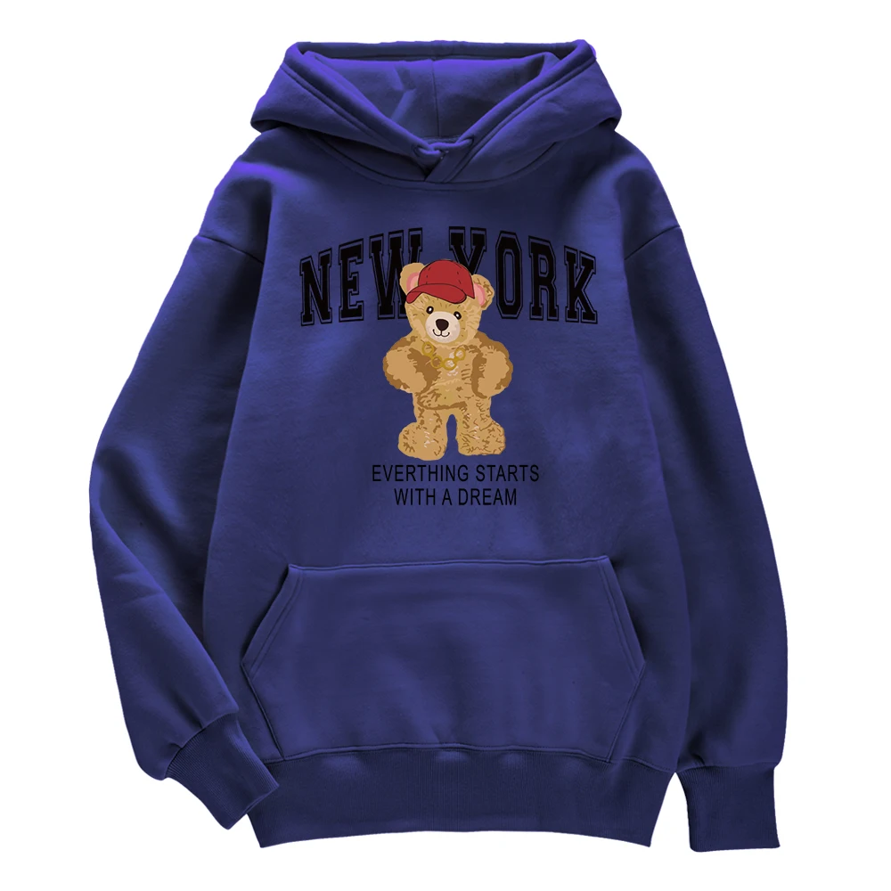 Мужской уличный топ с капюшоном New York Everthing с принтом Мишки Тедди 
Мужской уличный топ с капюшоном New York Everthing с принтом Мишки Тедди