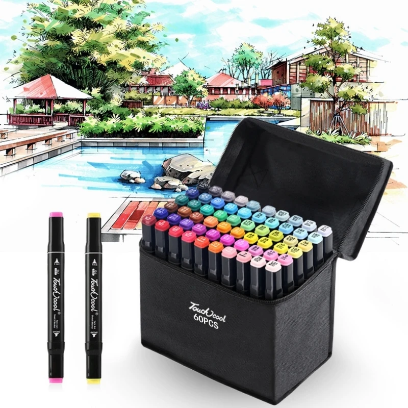 

24/30 Colors/Bag Skin Color Art Marker Alcohol Felt Pen Dual Tips Manga Sketching Markers School Supplies Drawing Set Manga