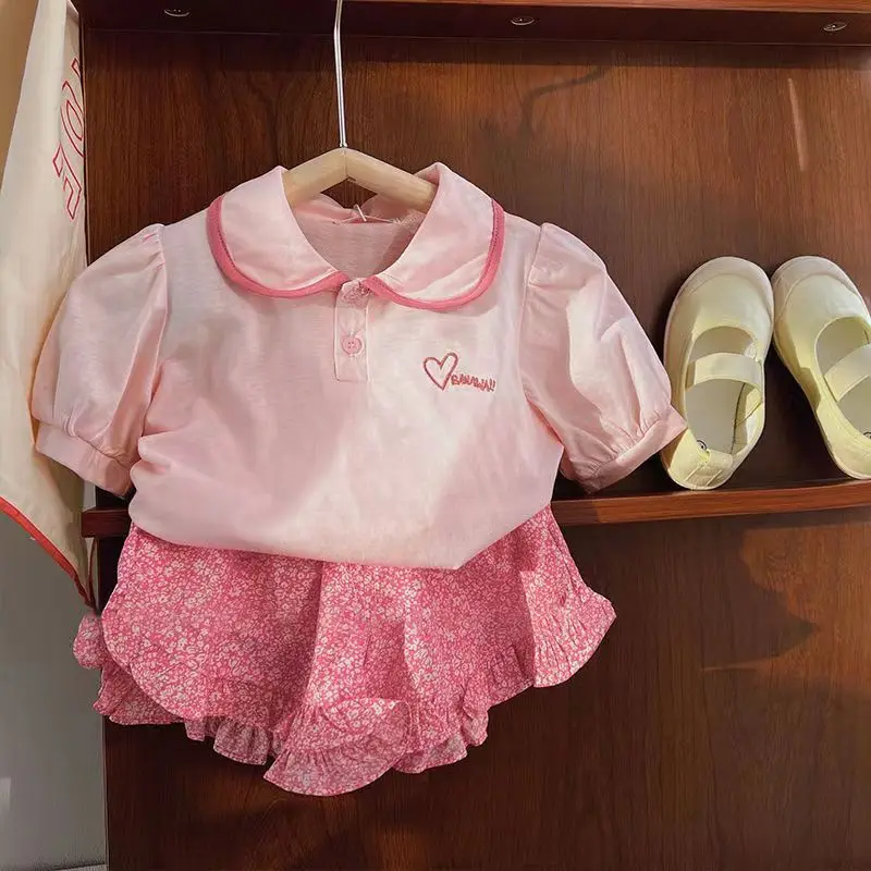 Girls Set Summer New Children's Baby Pink Bubble Sleeve T-shirt Ruffled Fragmented Short Two Piece Set1 3 5 Y
Girls Set Summer New Children's Baby Pink Bubble Sleeve T-shirt Ruffled Fragmented Short Two Piece Set1 3 5 Y