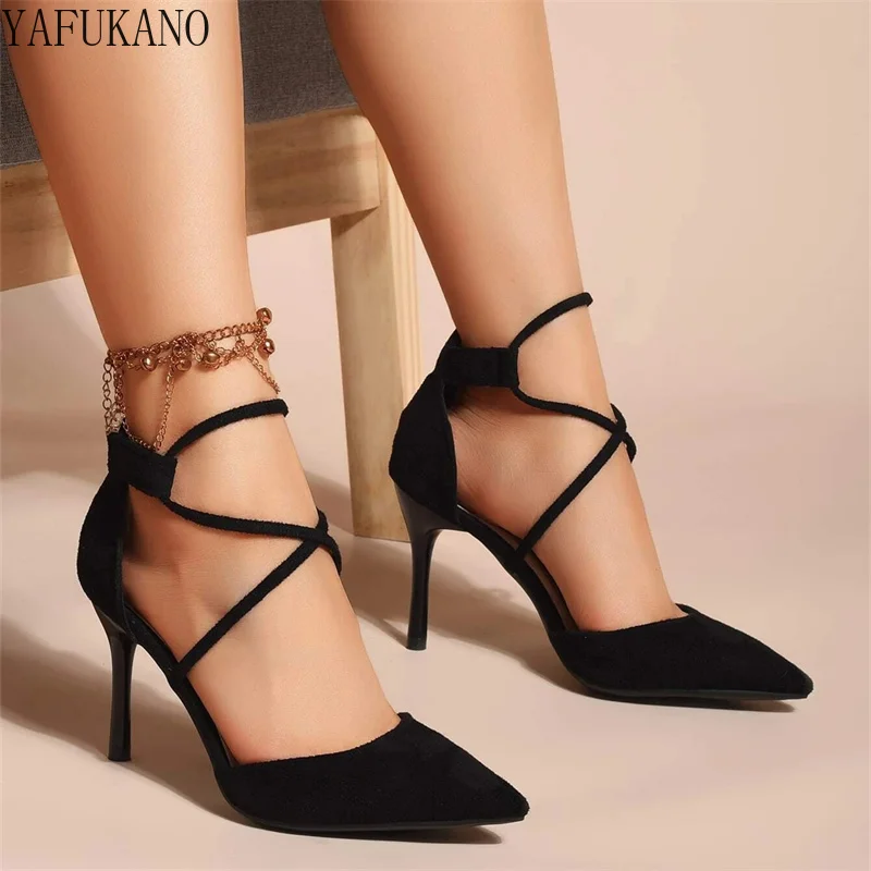 Four Seasons Women's Suede High Heels 9cm Pointed Toe Stiletto Fashion Sandals Sexy Black Party Wedding Shoes Pink Bridal Shoes
Four Seasons Women's Suede High Heels 9cm Pointed Toe Stiletto Fashion Sandals Sexy Black Party Wedding Shoes Pink Bridal Shoes