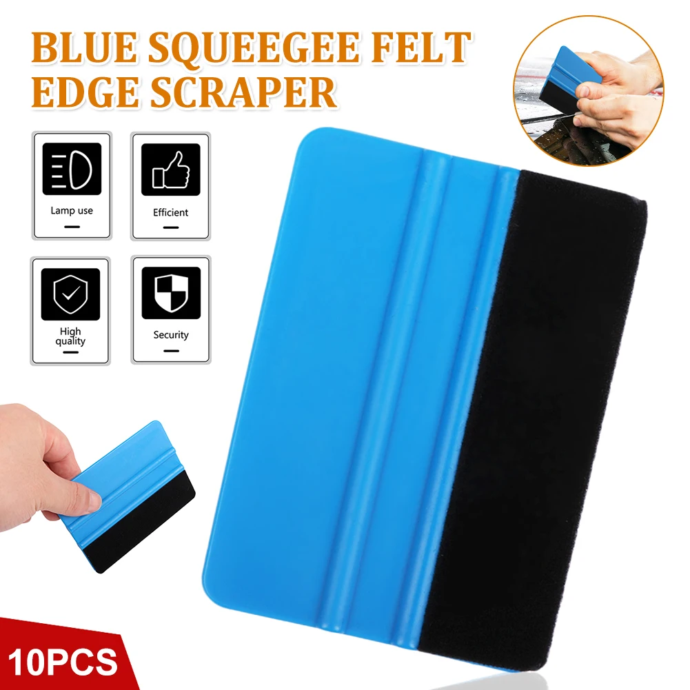 10Pcs Blue Squeegee Felt Edge Scraper Car Decals Vinyl Wrapping & Tint Tools For Razor Blade Scraper Automatic Film Squeegee Set
10Pcs Blue Squeegee Felt Edge Scraper Car Decals Vinyl Wrapping & Tint Tools For Razor Blade Scraper Automatic Film Squeegee Set