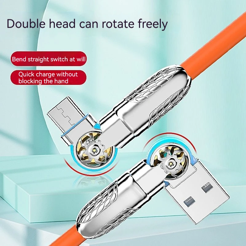 Fast Charge Type C Cable 180 Degree Rotation Elbow Cable for Game for Xiaomi Samsung OPPO Phone Charger USB C Micro USB Cable
Fast Charge Type C Cable 180 Degree Rotation Elbow Cable for Game for Xiaomi Samsung OPPO Phone Charger USB C Micro USB Cable