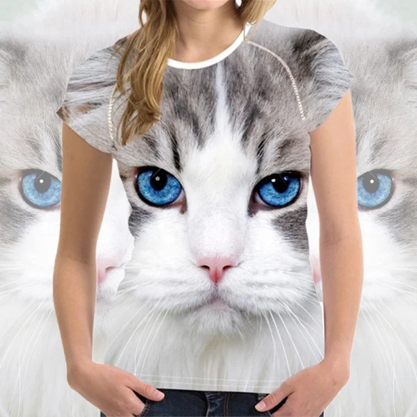Women's Fashion T Shirt Casual Short Sleeve Round Neck 3d Printed T-shirt Cute Funny Printing Cat Shirt Tops
Women's Fashion T Shirt Casual Short Sleeve Round Neck 3d Printed T-shirt Cute Funny Printing Cat Shirt Tops
