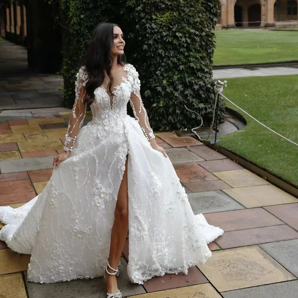 Luxury Wedding Dresses for Woman 2024 Chiffon Princess Ball Gown Hot Styles O-neck Full Sleeve Elegant Bride Gown Robe De Mariée
Luxury Wedding Dresses for Woman 2024 Chiffon Princess Ball Gown Hot Styles O-neck Full Sleeve Elegant Bride Gown Robe De Mariée