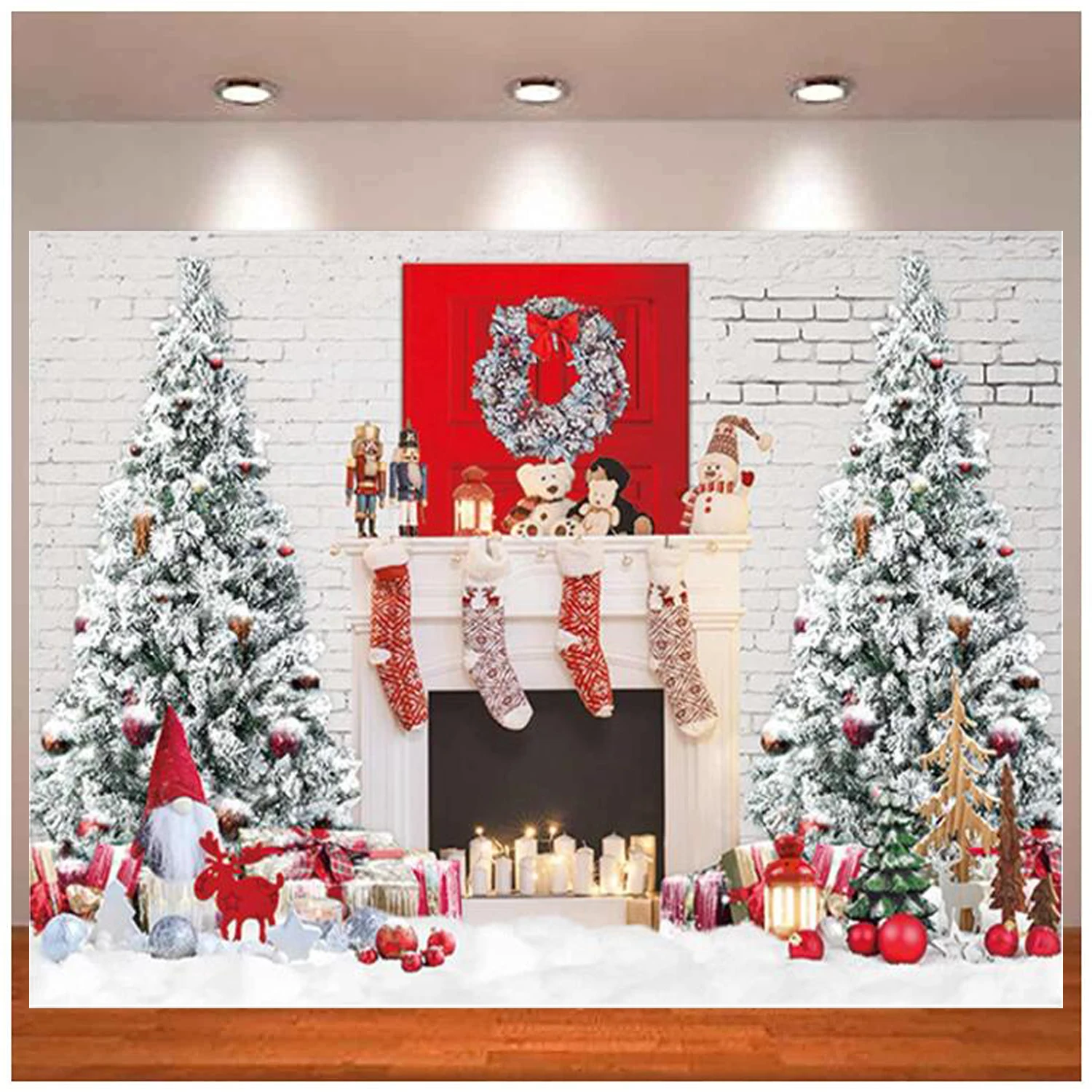 Christmas Fireplace Photography Backdrop Vintage Red Door Xmas Tree Background Winter New Year Eve Holiday Family Party Decor
Christmas Fireplace Photography Backdrop Vintage Red Door Xmas Tree Background Winter New Year Eve Holiday Family Party Decor