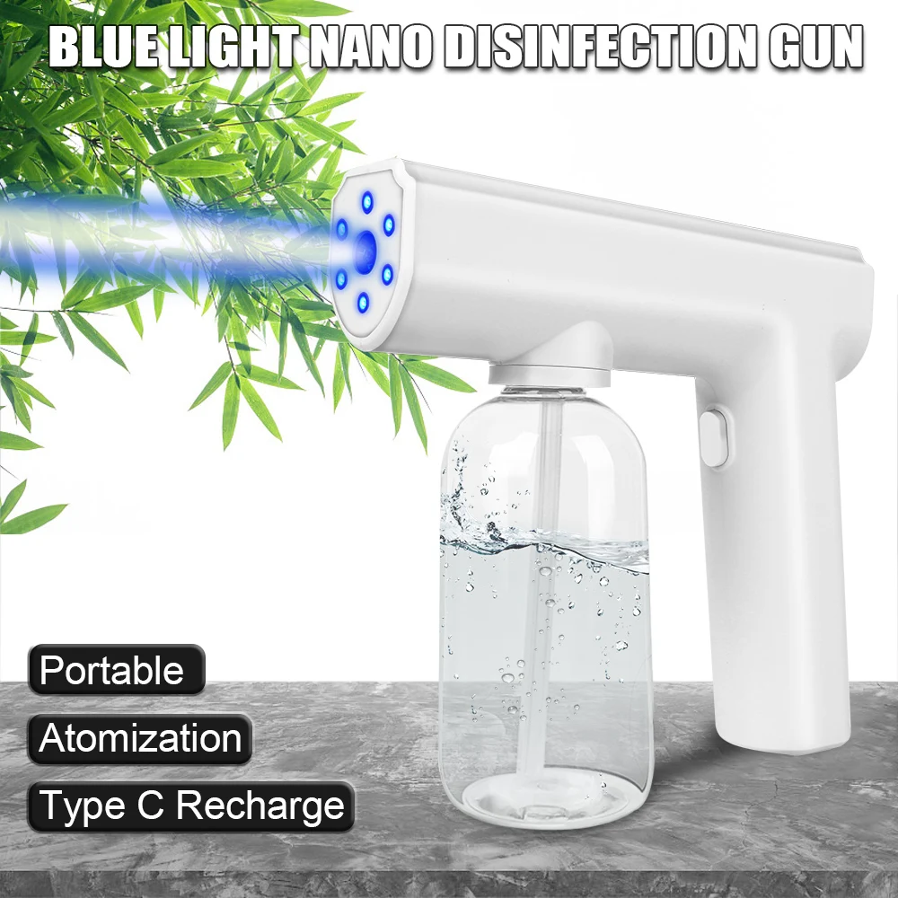 For Home Office 300ML Atomization Disinfection Fog Machine Electric Nano Sterilizer Sprayer Blue Light Spray Gun
For Home Office 300ML Atomization Disinfection Fog Machine Electric Nano Sterilizer Sprayer Blue Light Spray Gun