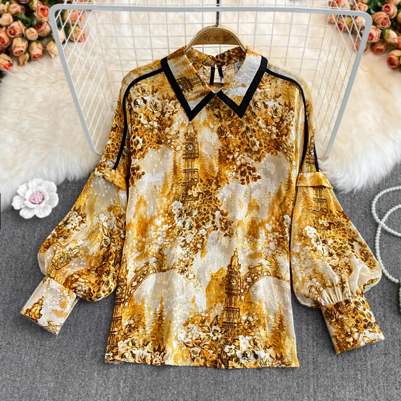 Spring and Fall New Patchwork Long Sleeve Printed Lantern Sleeve Blouse for Women Fashion Design Sense Niche Elegant Temperament
Spring and Fall New Patchwork Long Sleeve Printed Lantern Sleeve Blouse for Women Fashion Design Sense Niche Elegant Temperament