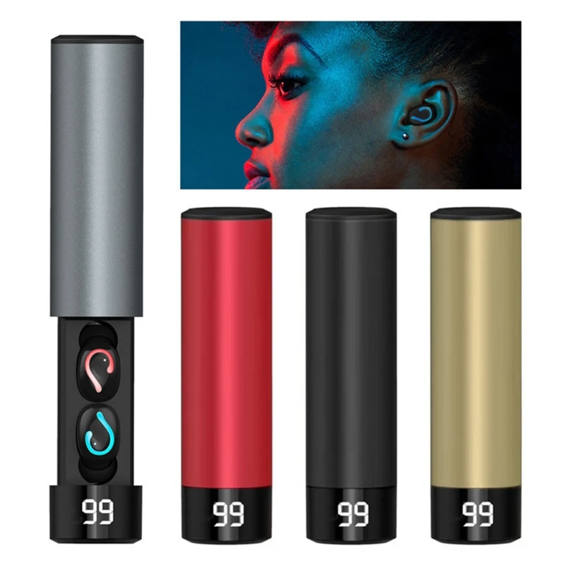 LED Display Wireless Headphones Q67 Earphones True Wireless Subwoofer In-ear Waterproof Earbud Black Gold Gray Red E1YA
LED Display Wireless Headphones Q67 Earphones True Wireless Subwoofer In-ear Waterproof Earbud Black Gold Gray Red E1YA
