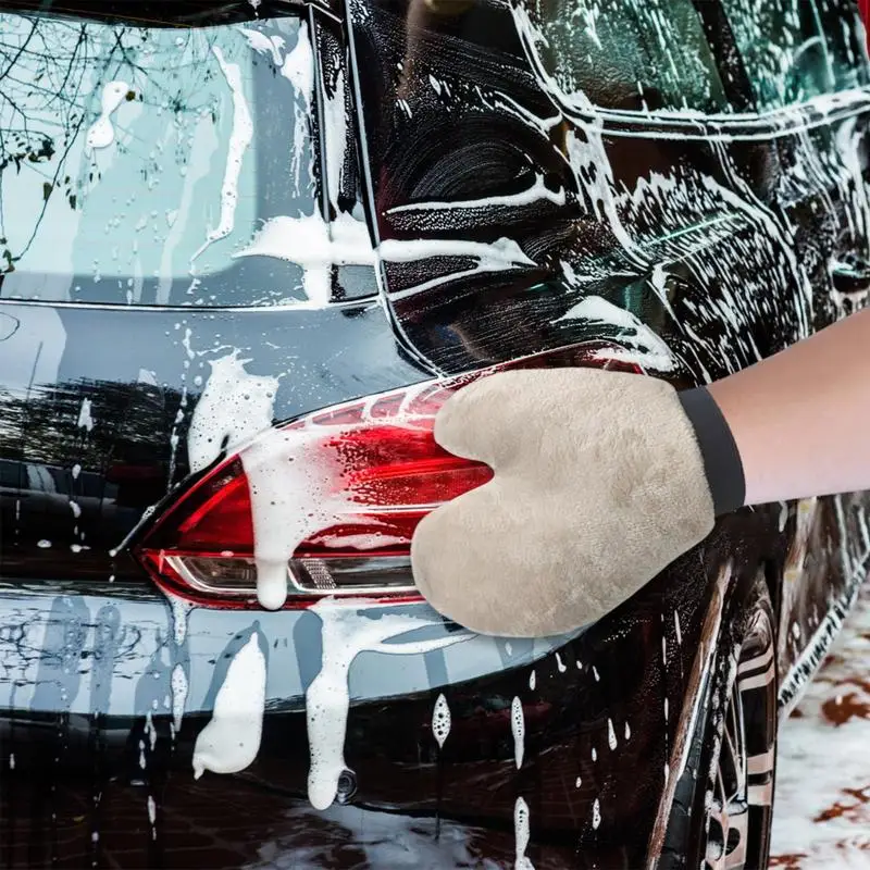 

Car Dusting Gloves Scratch Free Water Absorption Car Body Washing Glove Fine Material Double Sided Car Cleaning Gloves Supplies