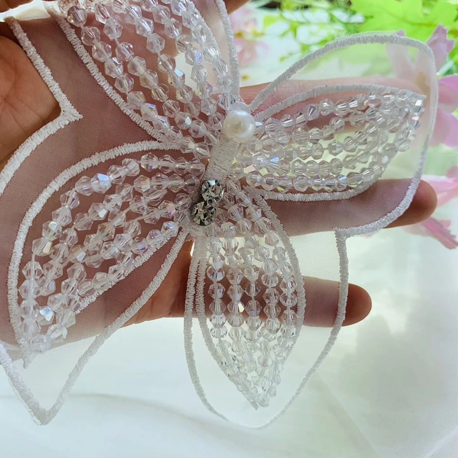 5 Pieces=1 Pack Heavy Beading Shiny Butterfly Lace Patches Organza Off White Embroidered Rhinestones Motif Sewing on 2022 NEW
5 Pieces=1 Pack Heavy Beading Shiny Butterfly Lace Patches Organza Off White Embroidered Rhinestones Motif Sewing on 2022 NEW