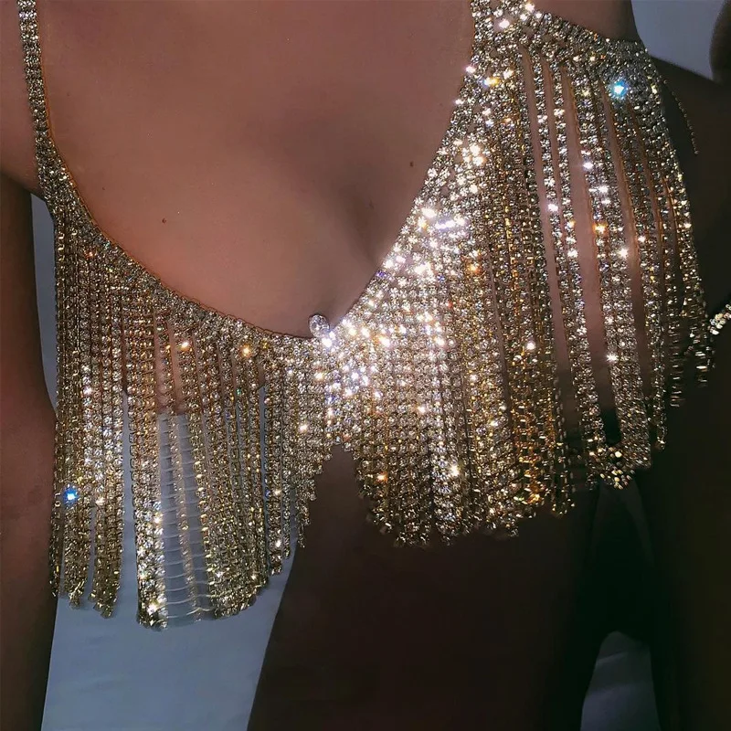 2022 European and American New Products Sexy Fringe Rhinestone Bra Body Chain Women's Accessories Body Chain ST001-23
2022 European and American New Products Sexy Fringe Rhinestone Bra Body Chain Women's Accessories Body Chain ST001-23