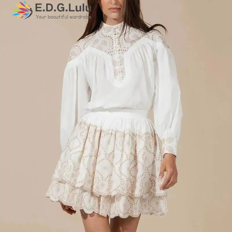 Модный комплект EDGLuLu из 2 предметов, женская одежда, кружевная Лоскутная Блузка с вышивкой и воротником-стойкой + мини-юбка с высокой талией и...
Модный комплект EDGLuLu из 2 предметов, женская одежда, кружевная Лоскутная Блузка с вышивкой и воротником-стойкой + мини-юбка с высокой талией и...