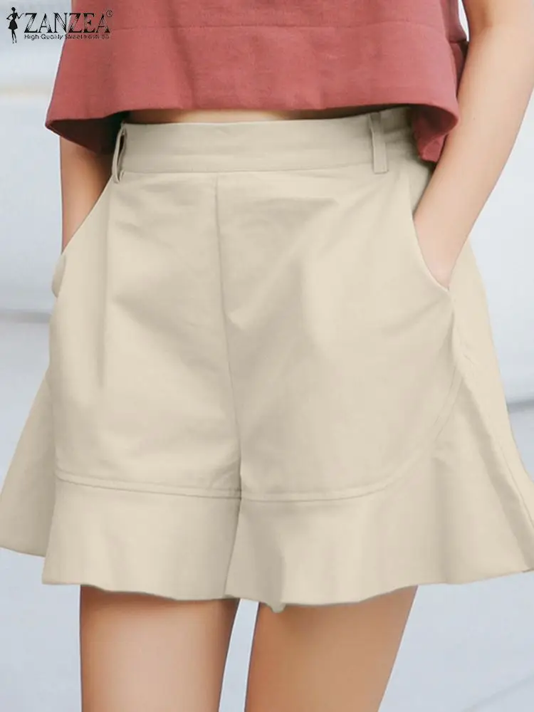 ZANZEA Women Summer Casual Loose Short Pants Fashion Elastic Waist Solid Beach Short Elegant Ruffles Holiday Trousers Oversize
ZANZEA Women Summer Casual Loose Short Pants Fashion Elastic Waist Solid Beach Short Elegant Ruffles Holiday Trousers Oversize