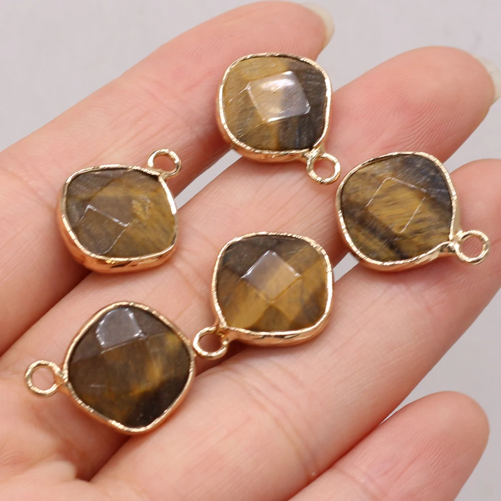 Natural Stone Tiger Eye Irregular Round Gold-plated Faceted Pendant For Jewelry MakingDIY Necklace Earring Accessorie Charm Gift
Natural Stone Tiger Eye Irregular Round Gold-plated Faceted Pendant For Jewelry MakingDIY Necklace Earring Accessorie Charm Gift