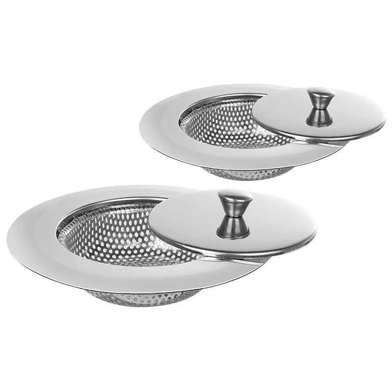 2 PCS Kitchen Sink Strainer, Large Wide Rim 4.5 Inch Diameter, With Lid, Stainless Steel, Fits Most Drains
2 PCS Kitchen Sink Strainer, Large Wide Rim 4.5 Inch Diameter, With Lid, Stainless Steel, Fits Most Drains
