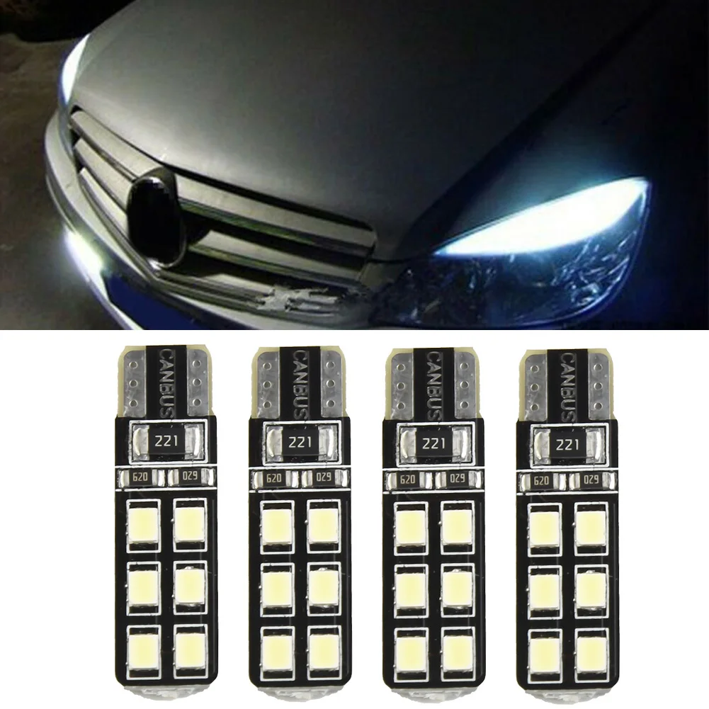 

4pc Error Free Eyebrow Eyelid Light Bulb T10-12SMD-2835 LED For LED Mercedes-Benz W204 C300 C350 Car Lighting Accessories