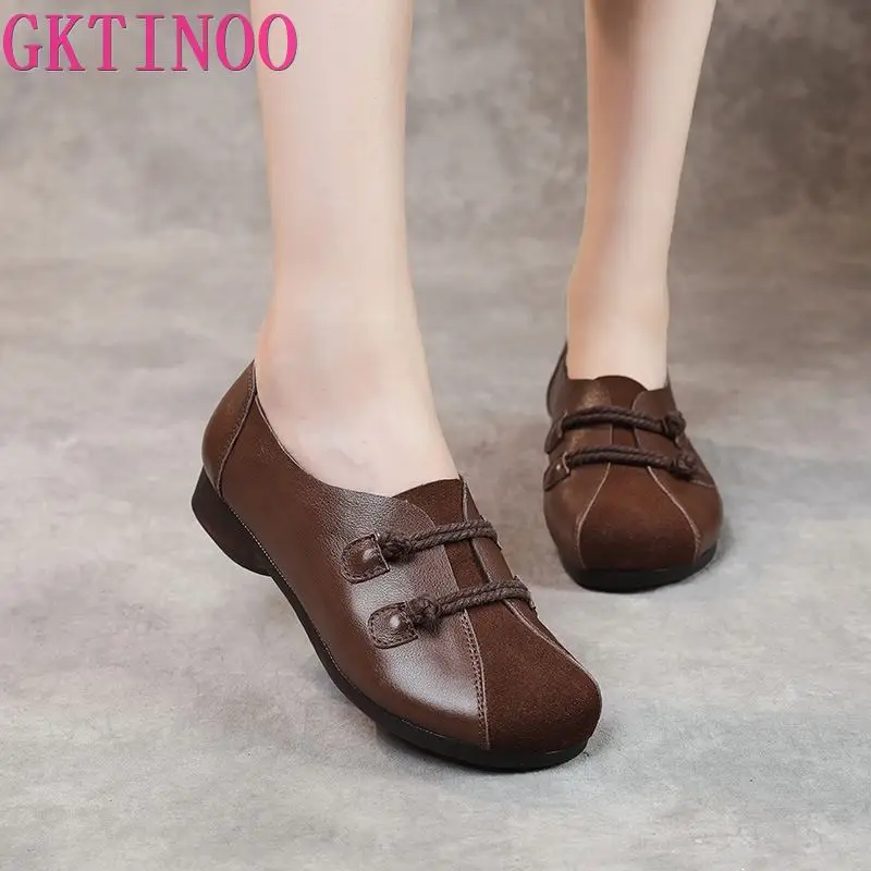 GKTINOO Genuine Leather Shoes Women Flats Soft Comfortable Cow Leather Ladies Footwear Flat Casual Woman Shoes Black Brown
GKTINOO Genuine Leather Shoes Women Flats Soft Comfortable Cow Leather Ladies Footwear Flat Casual Woman Shoes Black Brown