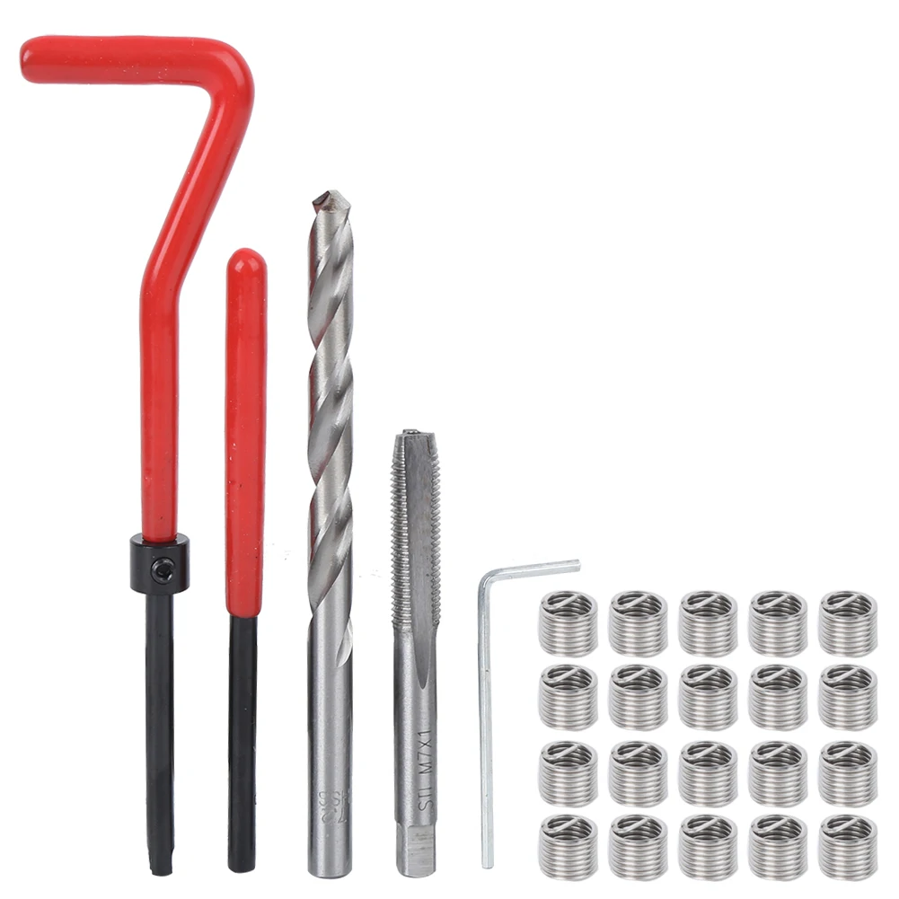 25Pcs M7 Thread Repair Insert Kit with Transparent Plastic Box for Processing Machinery Thread
25Pcs M7 Thread Repair Insert Kit with Transparent Plastic Box for Processing Machinery Thread