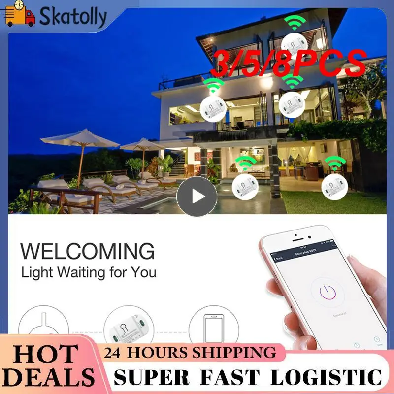 3/5/8PCS WIFI Rf433MHz Wireless Switch 10a Remote Control Switch 2 In 1 Timing Breaker Module Smart Home Diy Voice Control
3/5/8PCS WIFI Rf433MHz Wireless Switch 10a Remote Control Switch 2 In 1 Timing Breaker Module Smart Home Diy Voice Control