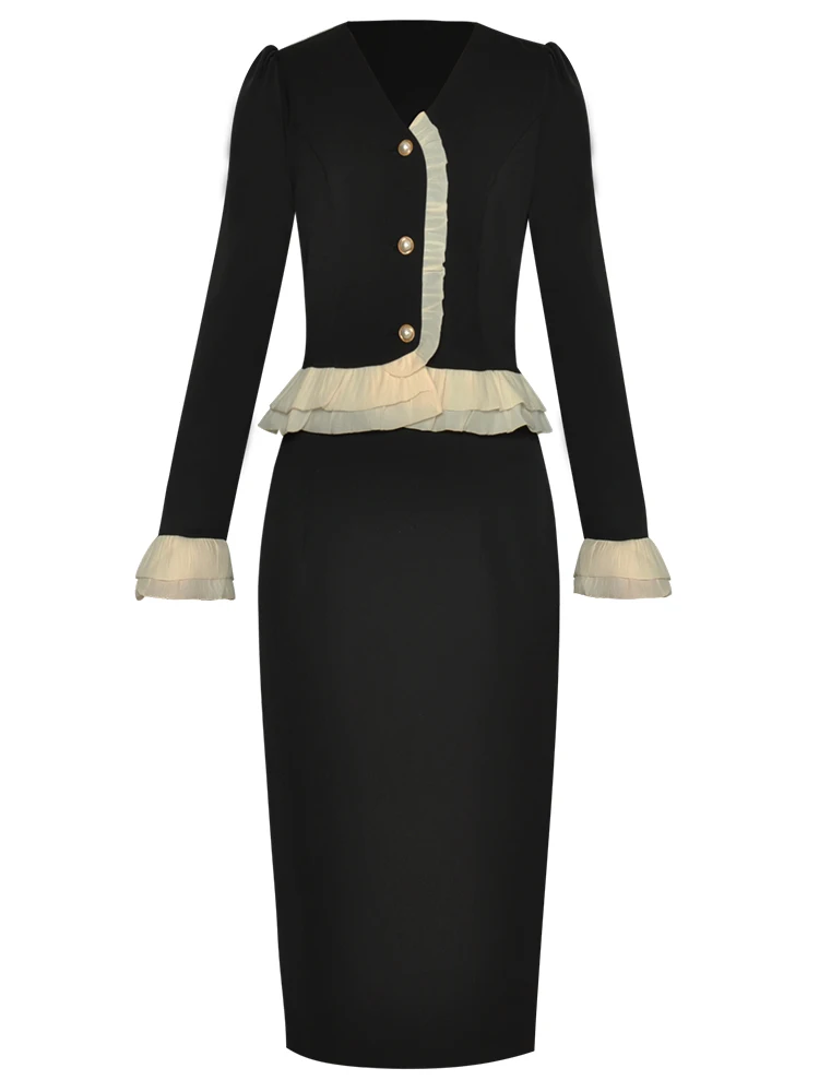 Комплект из двух предметов, весна-осень, высокое качество, модная женская сексуальная черная куртка, топ, юбка-карандаш, офисные рабочие женские комплекты
Комплект из двух предметов, весна-осень, высокое качество, модная женская сексуальная черная куртка, топ, юбка-карандаш, офисные рабочие женские комплекты