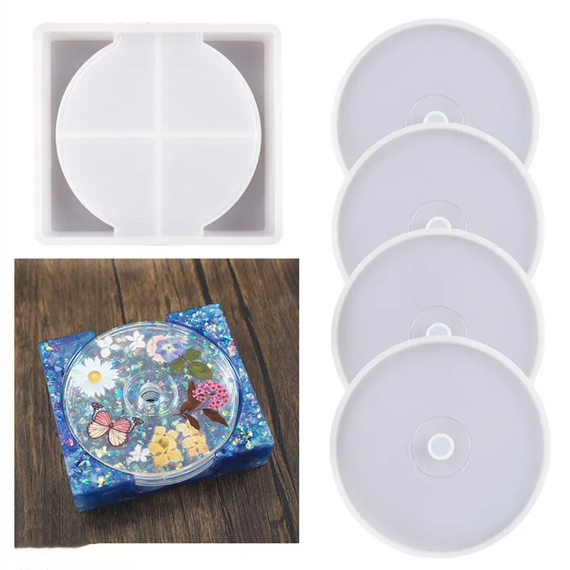DIY Кристалл эпоксидная смола Форма CD чайный горшок крышка коробка диск зеркало